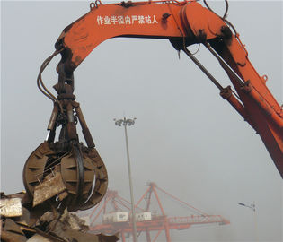 चीन हाइड्रोलिक या यांत्रिक खुदाई ऑरेंज पील पकड़ो हैंडलिंग स्क्रैप धातु के लिए, अपशिष्ट गांठ आपूर्तिकर्ता